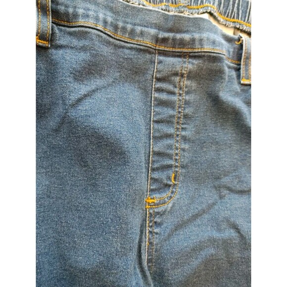 Classic Wide Leg Cropped Pants Liz&Me 38" Pull On 19" Inseam Blue Denim - Picture 6 of 10